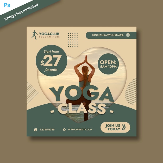 yoga banner social media template