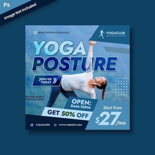 yoga banner social media template