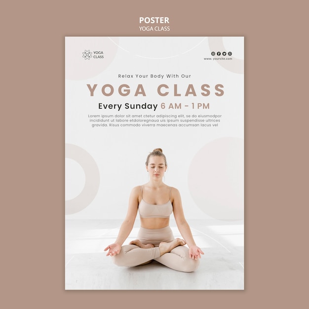 PSD yoga class practice poster template