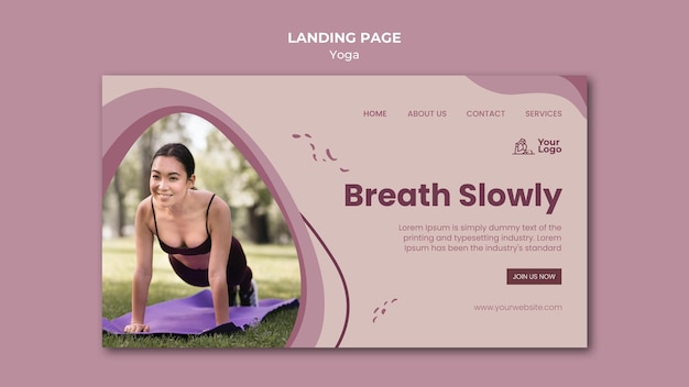 Yoga class template landing page