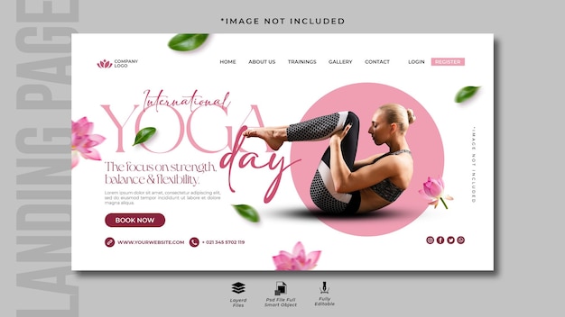 Yoga concept Landing page template design