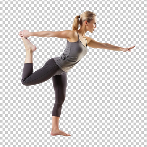 yoga exercises that can be done at home using a sitting chair on transparent background