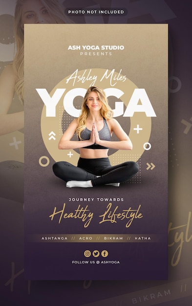 Yoga Fitness Instagram and Facebook Story Social Media Post Web Banner