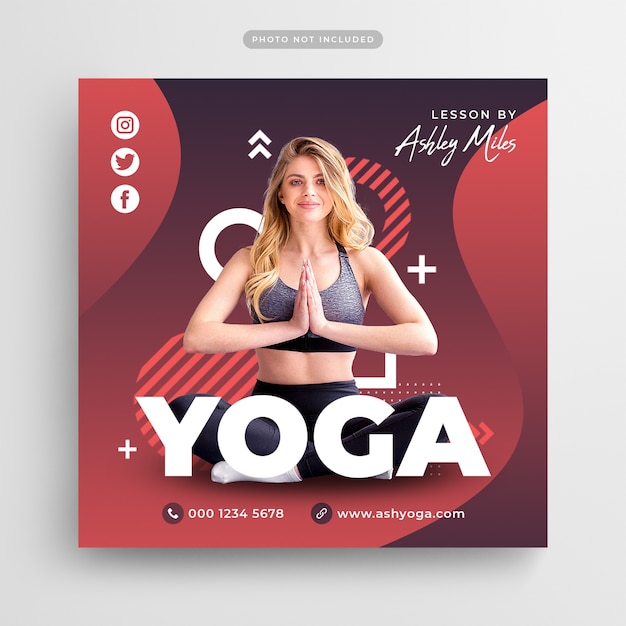 Yoga Fitness Training Social Media Post and Web Banner