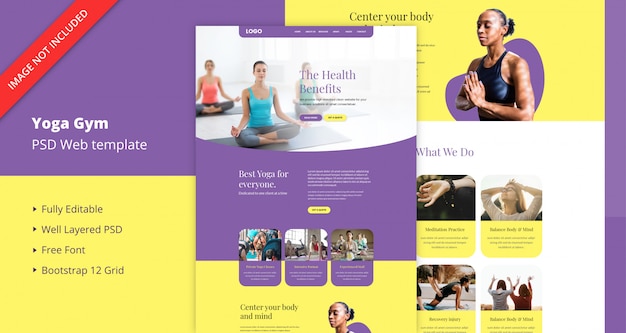 PSD yoga gym website template