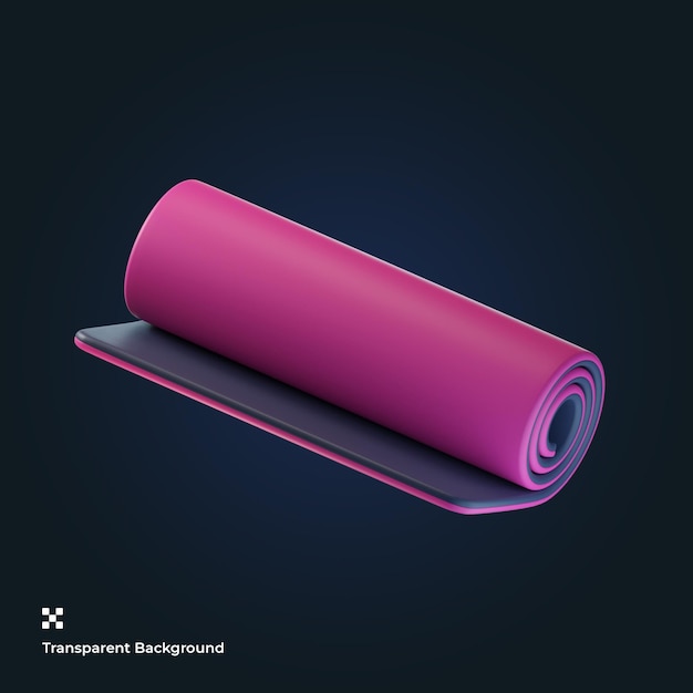 Yoga mat 3d icon illustration