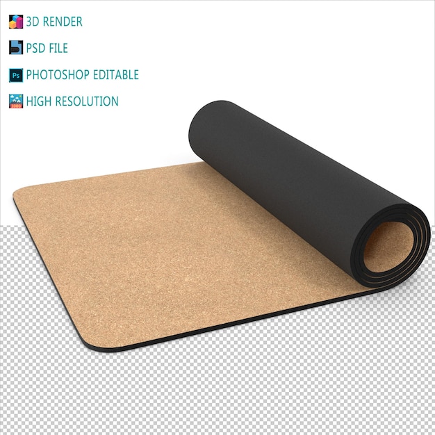 PSD yoga mat 3d modeling psd