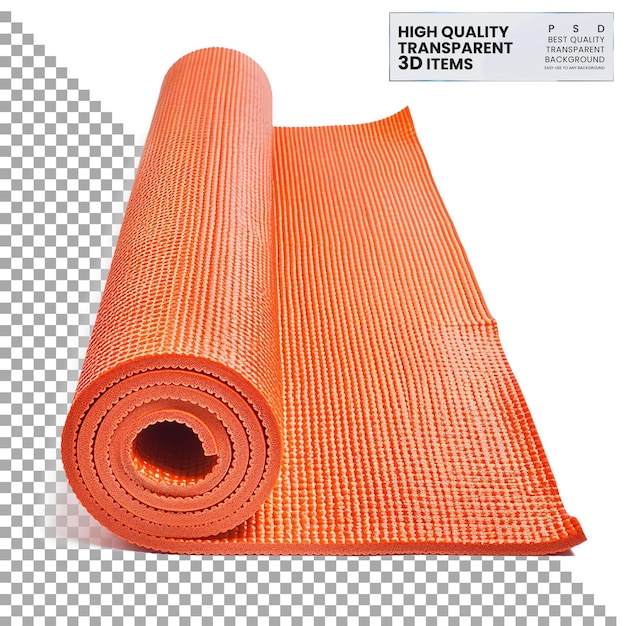 PSD yoga mat a cushioned mat used for practicing yoga and exercises on transparent background