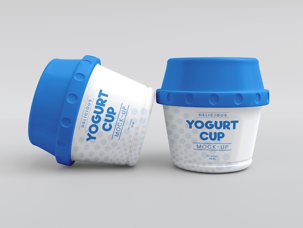 Yogurt Cup Packaging Mockup