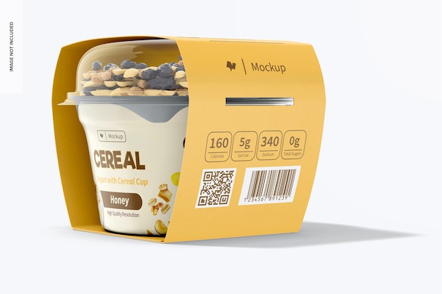 Yogurt Cup with Label Mockup