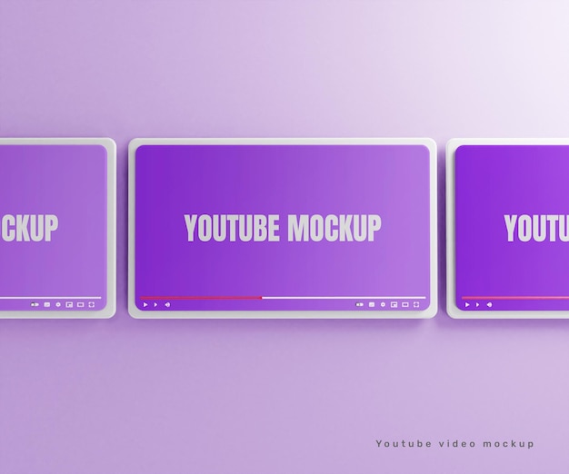 You Tube video interface mockup or You Tube video thumbnail mockup