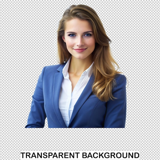 A young business women with jacket and shirt transparent background