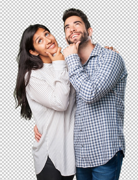 Young couple pensive