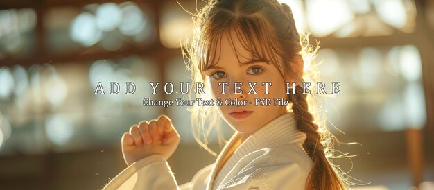 PSD young girl in a karate uniform