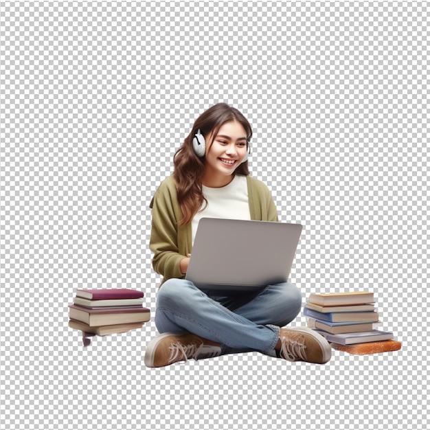 PSD young girl online learning