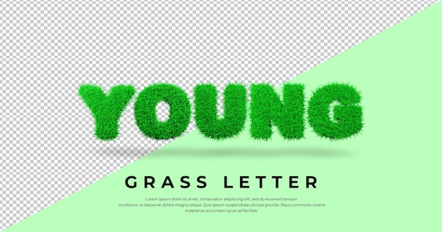 Young grass letter word