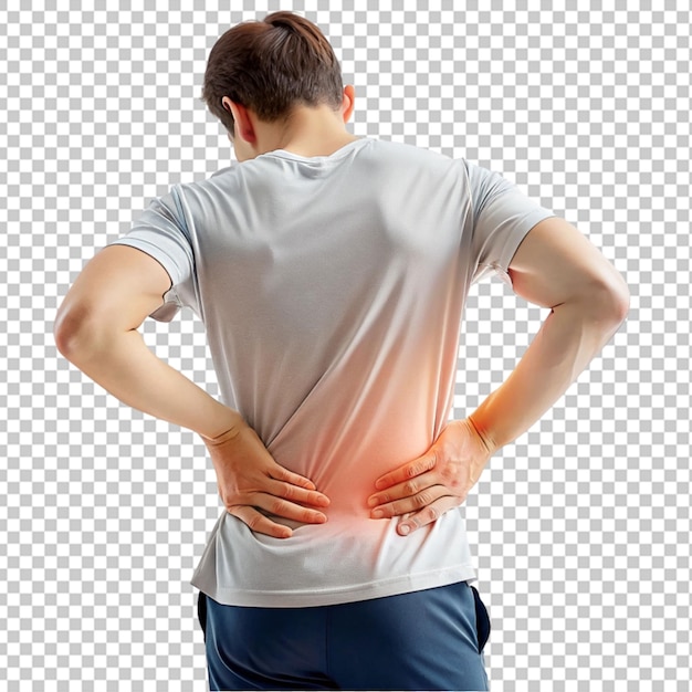 a young man lower back pain