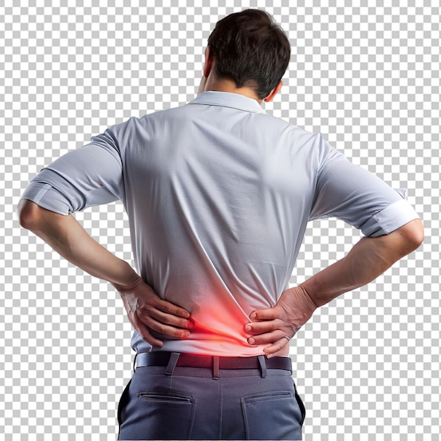 a young man lower back pain