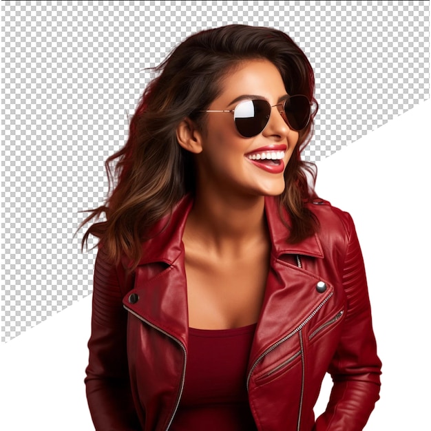 PSD young stylish laughing woman