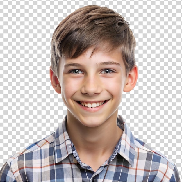 PSD young teenager boy smiling isolated on transparent background