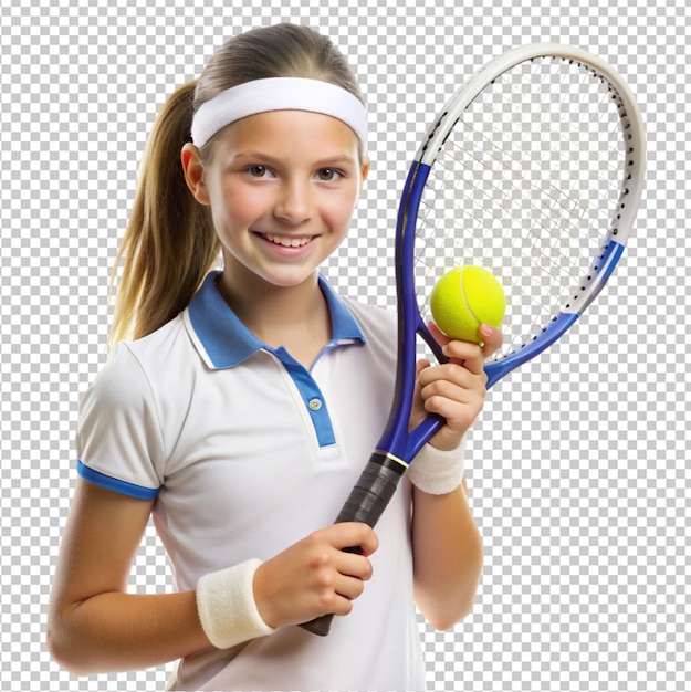 PSD young tennis player woman