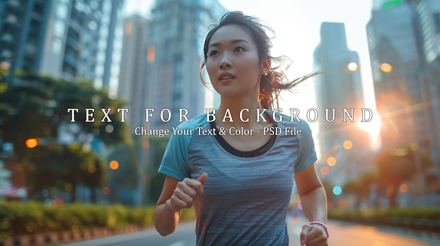 Young Woman Running in Urban Environment