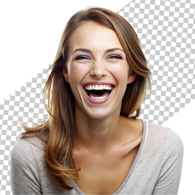 Young womanlooking and laughing