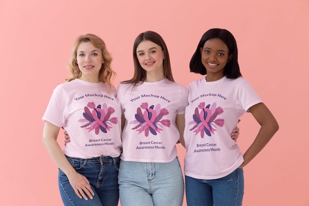 Young women wearing clothing awareness mockup