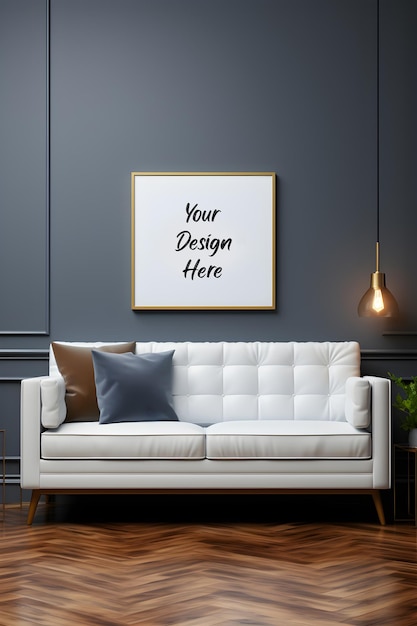 Your Design Here Frame mockup in home interior premium psd