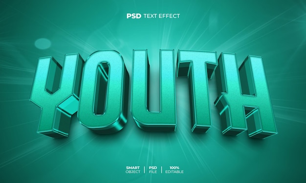 Youth 3D editable text effect