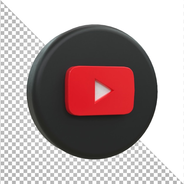 YouTube 3d Social Media icon Colorful glossy 3d icon concept 3d rendering for composition