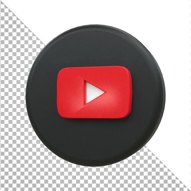 YouTube 3d Social Media icon Colorful glossy 3d icon concept 3d rendering for composition