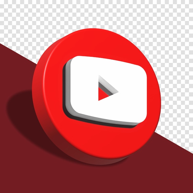 Youtube apps logo in big style 3d design asset isolated Youtube application icon Youtube icon 3d