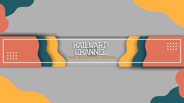 PSD youtube banner cover template for the city of america channel with a yellow and orange pattern