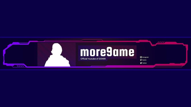 PSD youtube banner cover template for gamer