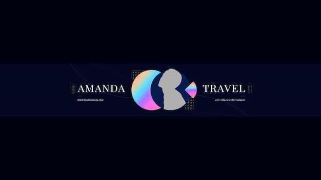 PSD youtube banner cover template for travel and travel