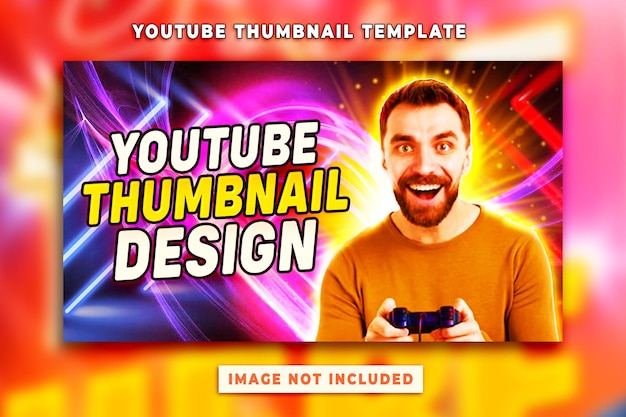 Youtube channel thumbnail and web banner New modern glow effect video thumbnail premium PSD