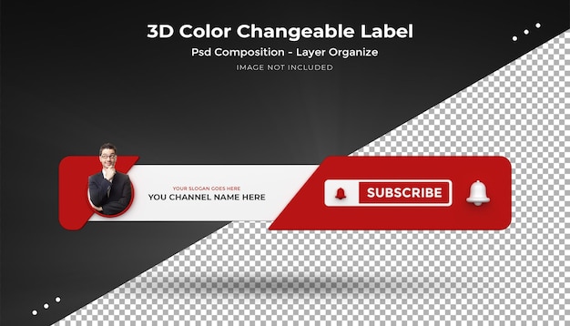 Youtube Connect Us on social media lower third 3d design render icon badge