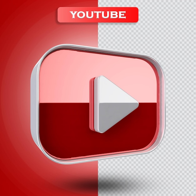 youtube icon 3d render modern