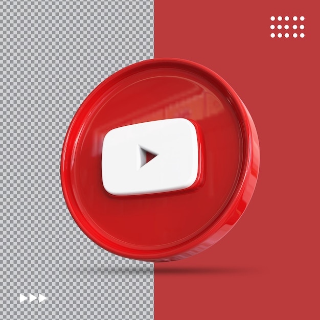 Youtube Icon 3d Social Media Concept