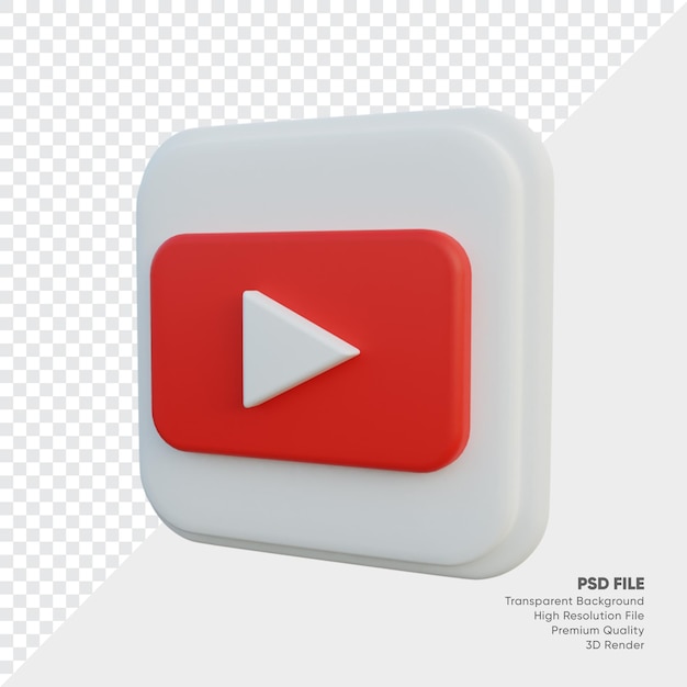 Youtube isometric 3d style logo concept icon in round corner square isolated