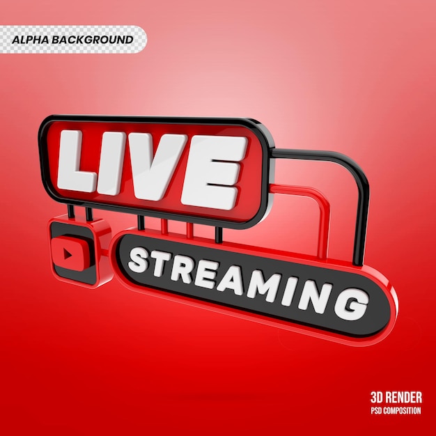 Youtube live streaming 3d render 