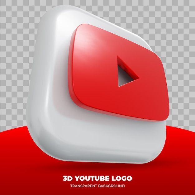 Youtube Logo Isolated in 3D Rendering