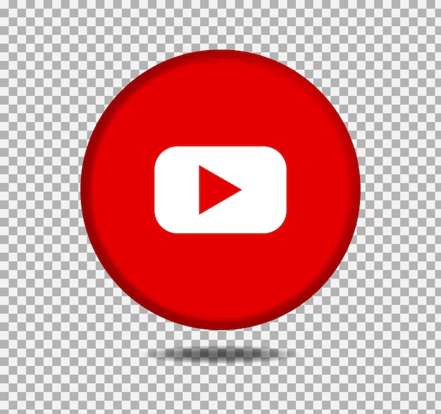 Youtube logo on red rounded circle