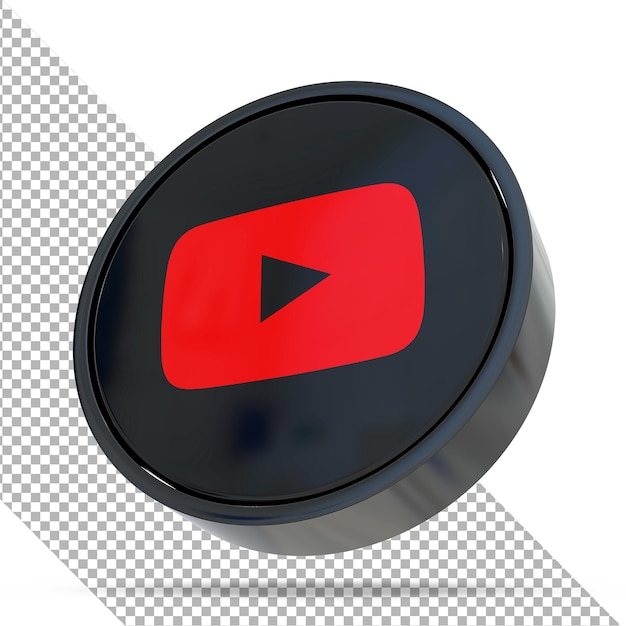 Youtube logo social media 3d black styles