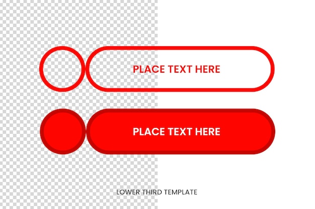 youtube Lower third template design set red colour