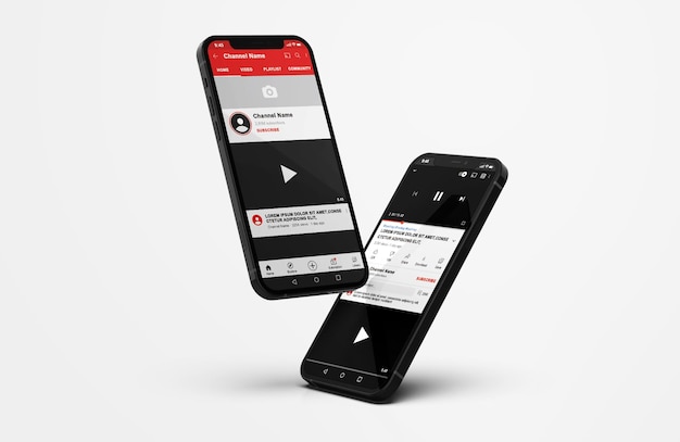 Youtube on Mobile Phone Mockup