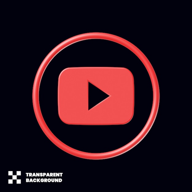 Youtube Social Media Icon In 3D Render