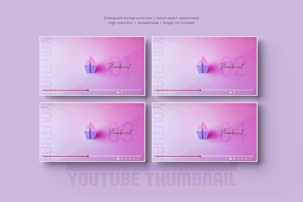 Youtube thumbnail 3d mockup