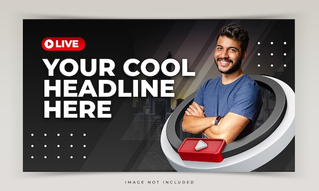 PSD youtube thumbnail for live workshop promotion template